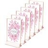 Minnhua 6 Pezzi Espositore Plexiglass, Bordo Oro Rosa Porta Menu, Doppia Faccia Porta Foto da Tavola, Trasparente Segnaposto Cornice Foto per Matrimonio, Festa, Ristorante (Verticale)