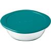 Pyrex - Recipiente rotondo per conservare gli alimenti, con coperchio, in vetro, 1 L 2.3L