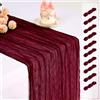 Pesonlook Confezione da 10 runner da tavola rosso bordeaux, lungo, romantico, semitrasparente, rustico, bohémien, per matrimoni, addio al nubilato, compleanni, decorazioni per feste (45 x 275 cm)