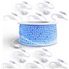 Generico Striscia LED 100 Metri 8mm 220V 8W/M 120 LED/M 2835 - Luce Blu Alta Luminosità - Taglio Ogni 10cm - Include 10 Spine - Striscia LED Professionale per Interno Esterno