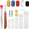 Floruvia Nähzubehör Set, Grande Occhiello Acciaio Kit Ago per Cucire, Infila Ago e Kit Riparazione Ago Acciaio Inox per Cucito a Mano (37 Pezzi)