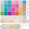 RUBY Perline per bracciali, 28 perline colorate da infilare, 3 mm, perline di vetro macaron opache da infilare, mini set di perline per braccialetti dell'amicizia, kit fai da te, vacanze, feste