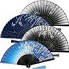 Evance 4pcs Ventaglio Pieghevole Portatile in bambù con Nappa Ventilatore in Tessuto di Seta, Ventaglio Tascabile per Decorazione da Parete, per la Danza Fotografia Decorazioni Feste Estive Matrimoni