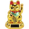 Gsycle Gatto Fortunato Cinese, Maneki Neko Induzione Di Luce Solare Gatti Portafortuna Cinesi Gatto Di Buona Fortuna Per Ornamenti Per Auto Domestiche Ornamento Feng Shui Di Ricchezza (D'oro)