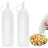 SZXMDKH 2Pcs Bottiglia Squeeze di Plastica 250ML Con Tappi - Oliera Trasparente Condimento Dispenser per Ketchup, Senape, Mayo, Salse Piccanti, Olio d'Oliva