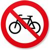 Komma Security Biciclette barrate, bandiere rosse - proibito sbarramento biciclette - Divieto ruote - ciclisti 20 x 20 cm