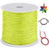 LEREATI Filo di nylon, 0,8 mm x 100 m, in nylon, per bracciali, perline, collane, gioielli, fai da te (giallo fluorescente)