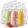 casavetro 15 bottiglie vetro 250ml per succo di frutta conserve limoncello liquori artigianali barattoli sottovuoto riutilizzabili bocca larga capacità ideale - 250 ml con tappo vite