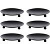 Abiyou Piatto per Candele in Metallo, 6PCS Portacandela in Mètallo Nero, 10CM Piatti e Vassoi per Candèle, Piattino Porta Candèle, Portacandèle Nèro in Mètallo, per Decorazioni Casa, Spa, Feste(Nèro)