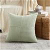 FDTERN Federe Cuscini Verde Chiaro 50x50 per Divano in Velluto a Coste Moderno Morbido Motivo a Croce Decorativa Copricuscini con Cerniera Invisibile per Divano Camera da Letto