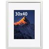 wyewye Cornice legno 30 x 40, Cornici Foto 30 x 40 Bianco, 20 x 28,7 cm, con Staffa e Vetro acrilico, adatto per il montaggio a parete, da tavolo e puzzle
