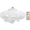 Mtlavishness Ventilatore da Soffitto Girevole a 360 Gradi con Telecomando 48W Dimmerabile E27 Lampada LED 5 Lame 3 Velocità 3 Colori Luce per Garage Camera da Letto