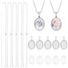 UNICRAFTALE 5 Set Fai Da Te Cupola Ovale Vuota Kit per Creazione di Collana Cavo In Acciaio Inossidabile Collane A Catena Cabochon con Ciondolo Vuoto Impostazione Vassoi con Ciondolo con Lunetta Vuota
