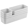 Gariella Set di organizer per cassetti, divisorio regolabile, grigio chiaro
