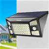 intelamp Luci di inondazione di sicurezza solare, sensore di movimento per esterni, con telecomando, impermeabile, batteria da 6000 mAh, pannello solare da 3 m, 2 sensori, luci per vialetti da