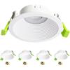 Aulaiyi Set da 4 Supporti per Faretti da Incasso GU10 con Portalampada GU10, Bianchi, Design Antiabbagliamento, Per Fori da 64-82 mm, Cornice da Incasso per Soffitto, Lampadine Non Incluse