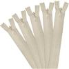 SUBTAVIK Confezione da 5 Cerniere Lampo Invisibili, 40 cm Nylon per Cucito, Cuscini, Gonne, Pantaloni, Abbigliamento e Borse, Beige Chiaro