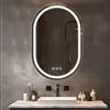 Ratsamee 60x90cm Ovale Specchio Bagno con Luce, 3 Colori Dimmerabili, Antiappannamento, Memoria, Touch Control, Montaggio a Parete - Specchio Trucco con Illuminazione