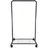 CHALVIOR Stand Appendiabiti con Ruote, con Ripiano Portaoggetti e Rotelle, 2 Ruote con Freni, Facile da installare, Robusto e durevole, 73 x 43 x 150 cm, per Camera da letto, Cabina armadio, Nera