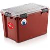 Iris Ohyama Armadietto Portaoggetti Ermetico con Coperchio in Policarbonato 70L, Rosso, Guarnizione Ermetica, Clip di Chiusura, Impilabile, Antipolvere, per Garage, Esterno e Abbigliamento PWB-70