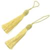 Makhry 20pcs 15.5cm / 6'' Nappe con segnalibro filo di seta serico e piccolo nodo cinese per creazione di gioielli (oro)