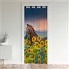 Loussiesd Tende oscuranti per finestre, galoppo e cavalli, per porte, oscuramento, decorazione per animali, isolamento termico, per porte, con finestre, 86 x 203 cm, 1 pannello