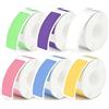 GleamGlide 6 rotoli di etichette termiche colorate, 12 x 40 mm, autoadesive, 960 pezzi, compatibili con P21, D110, E10, impermeabili, resistenti all'olio, per ufficio, organizzazione, scuola, 6 colori