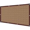 ZGYWWDD Telo Ombreggiante Esterno Rete Ombreggiante,Telo Esterno Con Occhielli Resistente Raggi 80% UV Vela Ombreggiante, per Giardino/Pergola/Serra/Balcone/Cortile (Marrone, 1×2m)