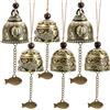 Peohud 6 campane Fengshui, campane a vento vintage, portafortuna, drago, pesce, Buddha, da appendere, per casa, giardino, patio, auto, campanello o decorazione