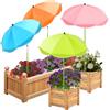 Axcoix Confezione da 4 ombrelli per piante da esterno, 66 cm più grande da giardino con angolo regolabile, parasole più alto di 110,2 cm per piante, piante in vaso, aiuole da giardino