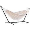 Vivere UHSDO8-00 Amaca con Supporto Brasiliana, Cotone, 250 cm, Portata 200 Kg, Naturale Doppia