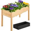 Yaheetech Fioriera/Aiuola Rialzata per Verdure Frutta Erbe Piante, Lettino Orto Rialzato in Legno da Giardino Esterno Balcone 120,5 x 59 x 76 cm