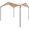 ShCuShan ShChuShan Gazebo Tenda Tettoia 4x4 m Acciaio Beige, Pergola Impermeabile Richiudibile Struttura Rettangolare Inaccidibile Ad Alta Densità, Arredo Giardino