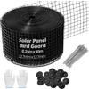 LOMGDOVC Kit di Rete Anti-Uccelli per Pannello Solare 15,2 cm x 30,5 m PVC Rete Flessibile Anti-Uccelli, Protezione per Pannello Solare per Prevenire la Nidificazione dei Piccioni con Guanti