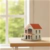 Casa in Miniatura con Portico Dettagliato Modellino di Casa a Due Piani