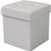 milani home - pouf quadrato, tessuto, seduta poggiapiedi, tortora, 38 x 40 x 38 cm