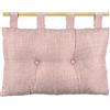Caritex Cuscino Testata Letto Con Passanti a Strappo, Cuscino Testiera Letto Imbottito Con Fiocco di Poliestere, Montaggio Rapido, con Bottoni Decorativi 45x70 cm Modello Bea S809 (Cipria)