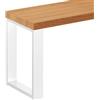 LAMO Manufaktur Panca per sala da pranzo 30x80x47 cm (Lar x Lun x Alt), gambe per mobili Simple Bianco/Seduta rustica, LSB-01-A-003-80-9016S
