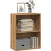 Kaloriko Libreria Artisan in legno di quercia 60 x 30 x 77 cm, scaffale con sistema di scaffale aperto, versatile spazio per soggiorno, ufficio e camera da letto