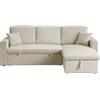 Habitat et Jardin Divano letto angolare in velluto a coste Alain - 3 posti - Beige