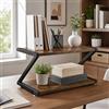 anrekl Mensola da Scrivania a Z, Piccola Libreria a 2 Livelli, Supporto per Stampante da Tavolo, Piccola Mensola Autoportante per Studi, Cucine, Uffici e Caffetterie, Nero, 44×28×29 cm