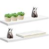 Calenxy Scaffale da parete a 2 strati, bianco, 40 x 15 cm, per cornici e libri, bianco, da parete, per camera da letto, cucina, ufficio, soggiorno