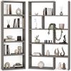 Shally Dogan Libreria Modulare Apribile in Legno Salvaspazio, Scaffalatura Portalibri Componibile, Organizer Scaffale per Libri Modulabile Componibile Multiscomparto, Ideale per Casa Ufficio (Moka)
