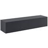 [en.casa] Mobile da Parete Porta TV con 2 Scomparti Chiusi Ante a Ribalta Pensile Multiuso Armadio Sospeso a Muro 140 x 33 x 30 cm - Grigio Scuro Opaco