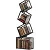 ZYZSY Libreria Scaffale, Scaffale con Telaio Metallico Resistente, mensola con armadietti aperti, per Casaper, Soggiorno, Ufficio, Cucina, Camera da Letto(55x25x156cm/22x10x61in)