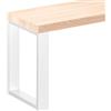 LAMO Manufaktur Panca per corridoio 30x160x47 cm (Lar x Lun x Alt), gambe per mobili Simple Bianco/Seduta grezza, LSB-01-A-001-160-9016S