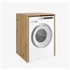 PLATAN ROOM Armadietto per lavatrice 90 x 65 x 50/56 cm, adatto per lavatrice e asciugatrice, armadietto sovrastruttura, mobili da bagno (rovere dorato, profondità 56 cm)