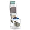 Relaxdays Sedia Portasciugamani in Bambù, HxLxP: 133 x 40 x 42 cm, da Bagno e Camera da Letto, Omino Servomuto, Bianco