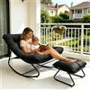 LIJYITF Sedia a Dondolo con Sgabello, Poltrona da Lettura a Salotto con Cuscino Imbottito, Seduta Dondolo, Sedia a Dondolo da Esterno，Portata 150kg, per Giardino, Terrazza, Balcone