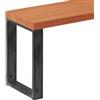 LAMO Manufaktur Panca per sala da pranzo 30x120x47 cm (Lar x Lun x Alt), gambe per mobili Simple Acciaio grezzo/Seduta scura, LSB-01-A-004-120-0000